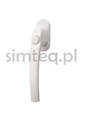 Klamka okienna z przyciskiem Filiz biel - trzpień 37 mm