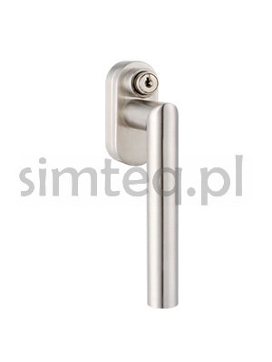 Klamka okienna z kluczem FG61 stal szlachetna - trzpień 37 mm