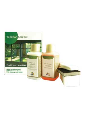 Zestaw do zabezpieczania profili okiennych z drewna i PCW oklejonego folią