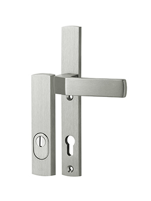 Klamka drzwiowa Solid Solo do pochwytu, szyld i rozeta PZ92 mm Flex F6/inox