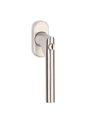 Klamka okienna z kluczem FG61 stal szlachetna - trzpień 24-42 mm