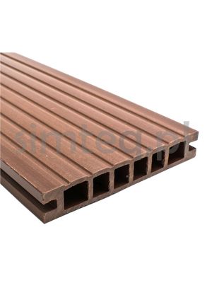 Deska tarasowa ryflowana szeroki rozstaw - jasny brąz