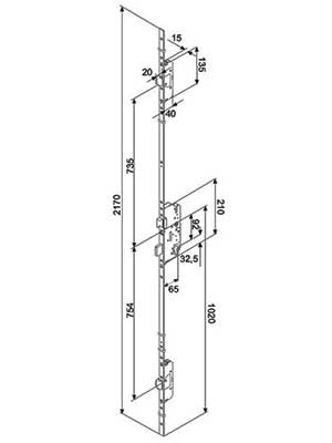 Zasuwnica Drzwiowa 855gl 16928 Haki