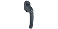 Klamka okienna z kluczem Atlanta Secustik F9714M/czarny mat - trzpień 32-42 mm