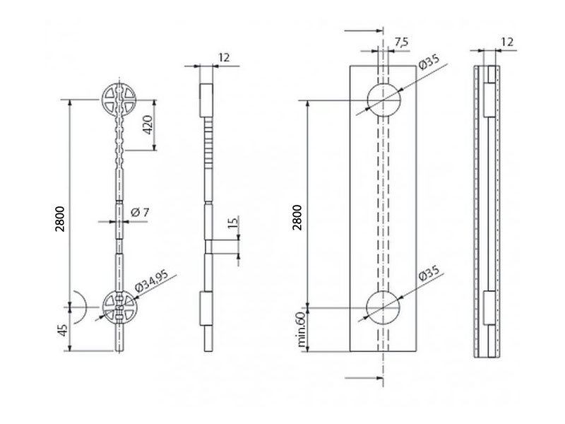 schemat montażu napinacza do drzwi